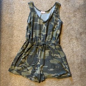 Pink Lily Camo Romper